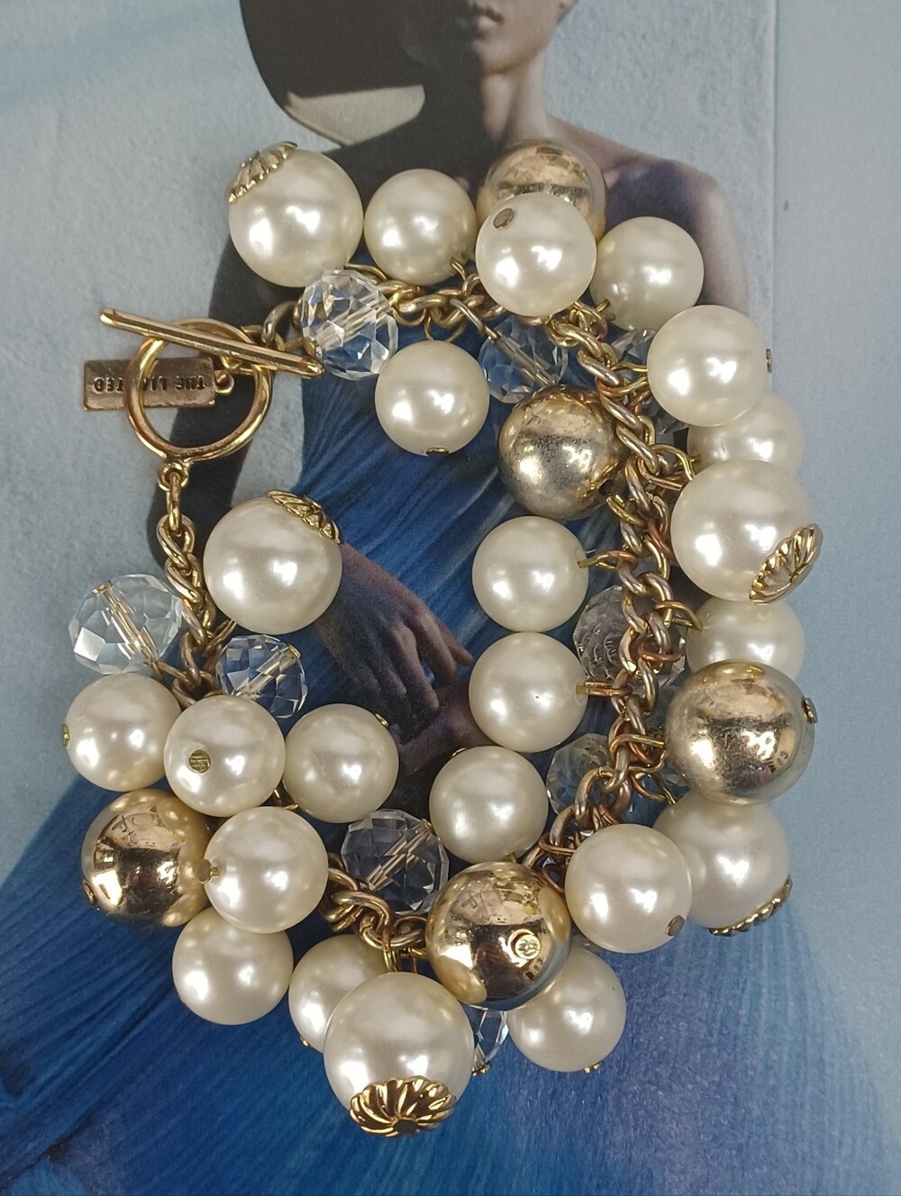 The Limited Vintage Pearl & Gold Cluster Statement Cha-Cha Toggle Bracelet 💃🏽✨